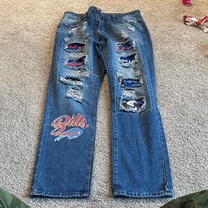 Buffalo Bills Distressed Blue Jeans 🏈🦬